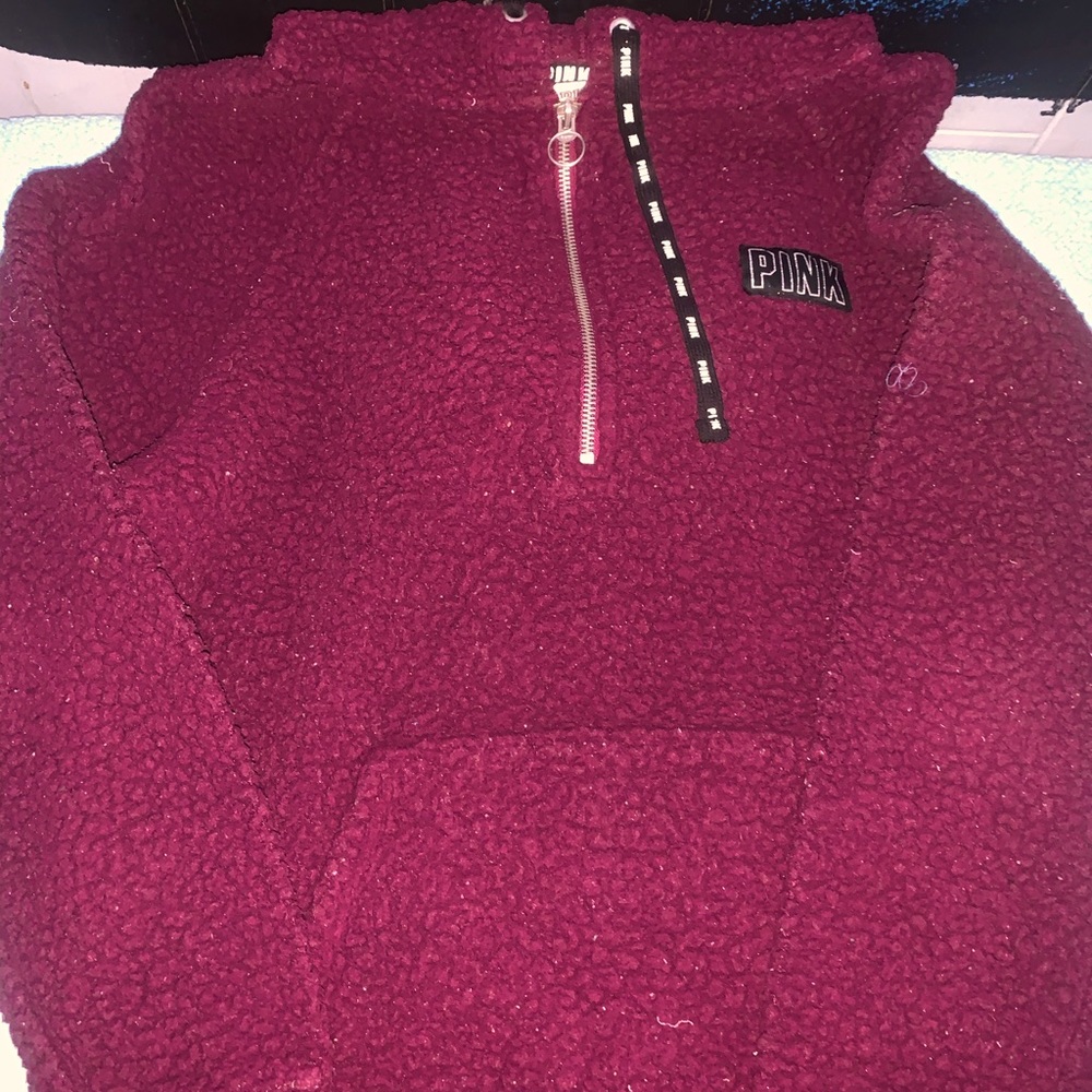 Victoria’s Secret pink hoodie.